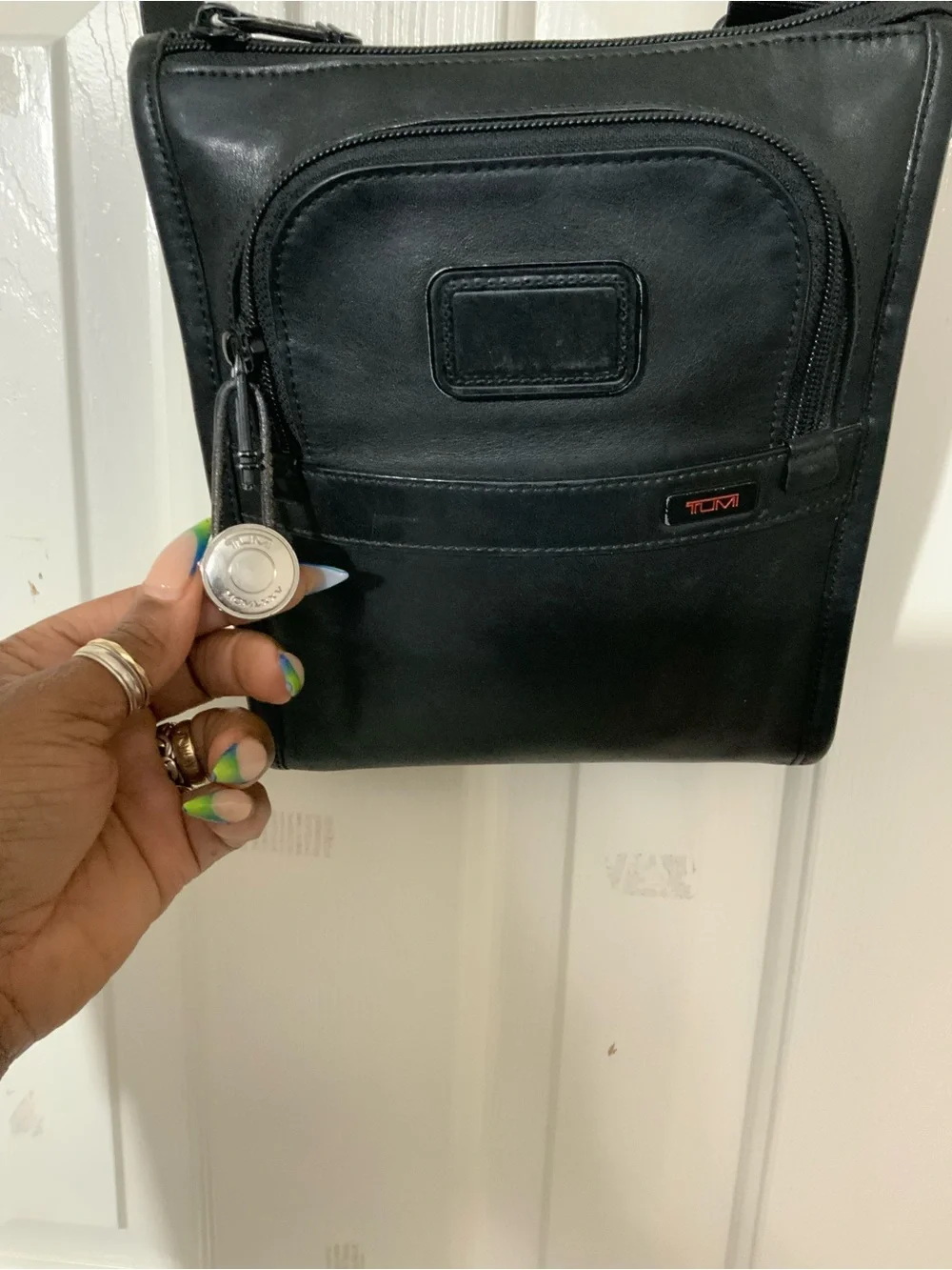 Tumi Gen 4.3 - 9.5” POCKET BAG SMALL Sling Crossbody - 100% BLACK LEATHER